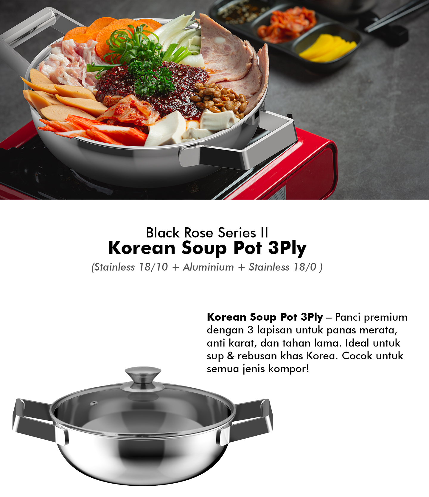3 Ply Korean Soup Pot